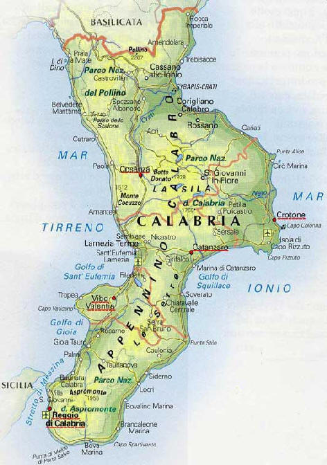 Mappa Calabria